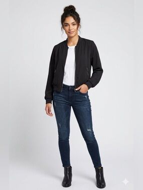 MURAL Black Lightweight Bomber Jacket - Size XS - Full Zip with Pockets